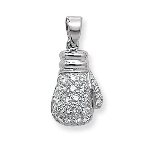 boxing glove pendant silver